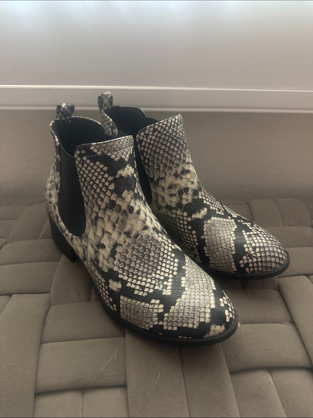 Faux Snakeskin Booties women's 8
